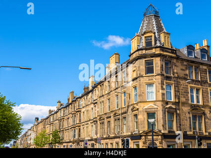 Edifici residenziali a sud del distretto di Leith di Edimburgo - Scozia Foto Stock