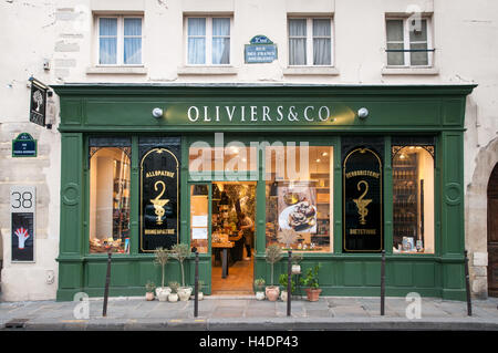 Oliviers & Co shop in Rue des Francs-Bourgeois a Le Marais, Parigi, Francia Foto Stock