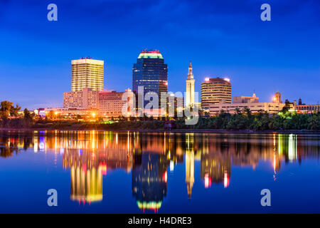 Springfield, Massachusetts, STATI UNITI D'AMERICA Skyline. Foto Stock