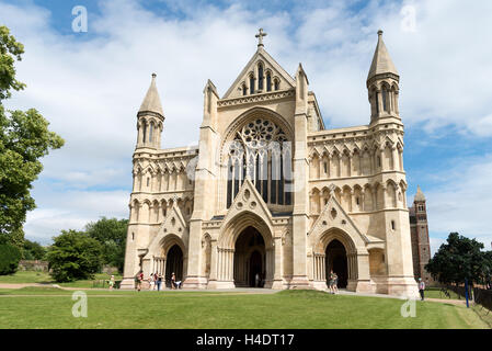 St Albans Cathedral, Hertfordshire, Inghilterra, Regno Unito Foto Stock