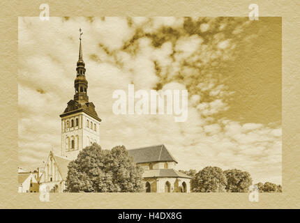 La Chiesa di San Nicola (Niguliste Kirik) fu ricostruita in stile gotico tra 1405 e 1420, Tallinn, Estonia, Europa Foto Stock
