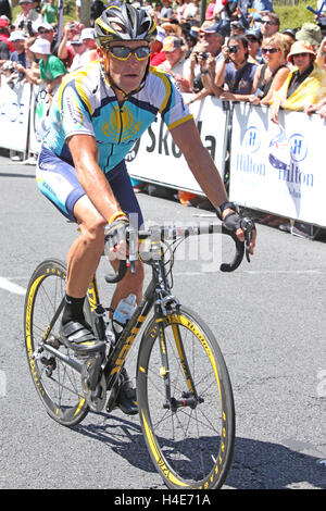 Lance Armstrong per competere in Fase 6 di 2009 il Tour Down Under in Adelaide Australia Foto Stock