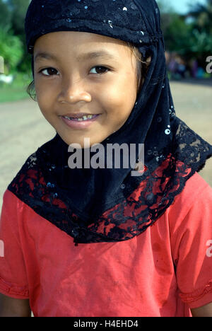 Cambogia, Kompong Cham, ragazza a Cham village Foto Stock