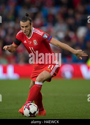 Gareth Bale Galles calciatore internazionale in azione. Foto Stock