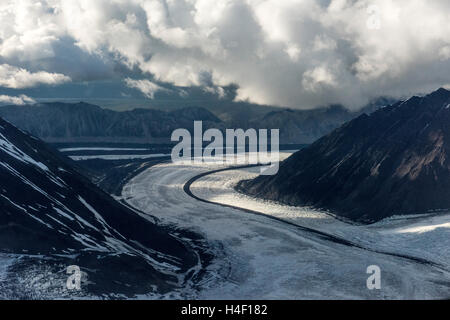 La gamma della montagna di Denali vista aerea, Parco Nazionale di Denali, Alaska Foto Stock