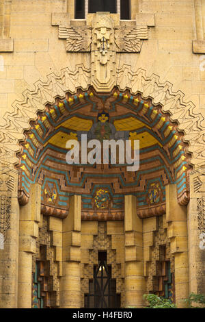 ART DECO cupola entrata principale edificio custode (©WIRT ROWLAND 1929) DOWNTOWN DETROIT MICHIGAN STATI UNITI Foto Stock