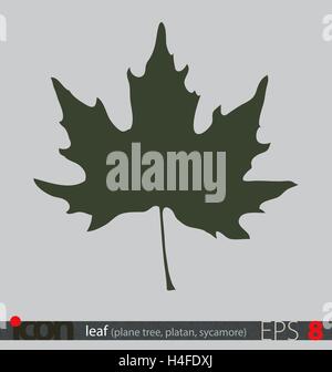 Foglie di albero icona o logo (albero piano foglia); design vettoriali su sfondo isolato. Illustrazione Vettoriale