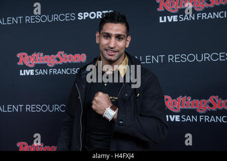 Amir Khan passeggiate il tappeto rosso al Rolling Stone party Foto Stock