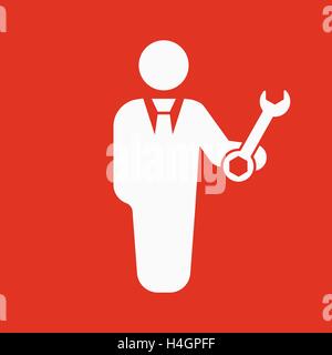 Il supporto e la relativa icona. Ingegnere e riparazione, tecnico, simbolo di fissaggio. Appartamento Illustrazione Vettoriale