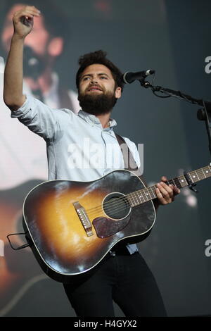 Cantante inglese esegue passeggero a colori di Ostrava music festival, Repubblica ceca, 17 luglio 2016. Foto Stock