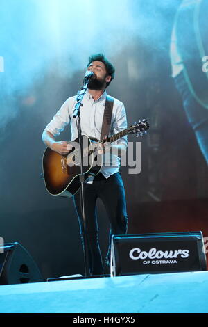 Cantante inglese esegue passeggero a colori di Ostrava music festival, Repubblica ceca, 17 luglio 2016. Foto Stock