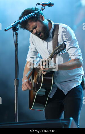 Cantante inglese esegue passeggero a colori di Ostrava music festival, Repubblica ceca, 17 luglio 2016. Foto Stock