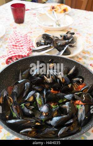 Impepata di cozze Foto Stock