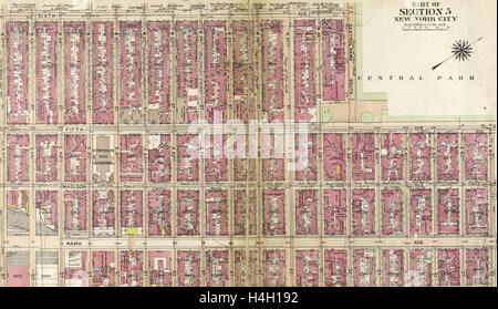 La piastra 22: delimitata dalla Sesta Avenue, Central Park South, Fifth Avenue, E. 64th Street, Lexington Avenue, e E. 47th Street Foto Stock