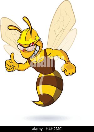 Bee Mascot Design. AI 10 supportato. Illustrazione Vettoriale