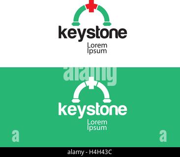 Keystone Concept Design. AI 10 supportato. Illustrazione Vettoriale