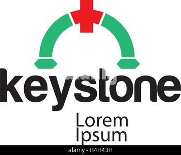 Keystone Concept Design. AI 10 supportato. Illustrazione Vettoriale