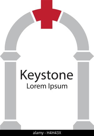 Keystone Concept Design. AI 10 supportato. Illustrazione Vettoriale