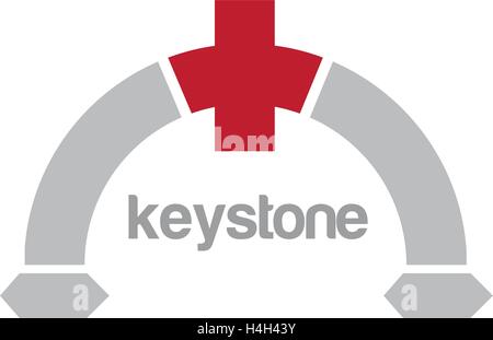 Keystone Concept Design. AI 10 supportato. Illustrazione Vettoriale