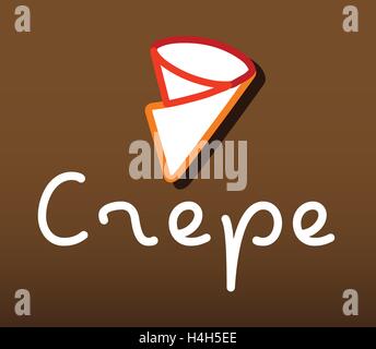 Crêpe Logo Design, AI 8 supportato. Illustrazione Vettoriale