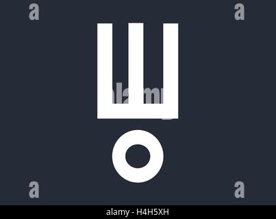 Wo Logo Design, AI 8 supportato. Illustrazione Vettoriale