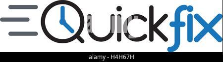 Quick Fix Logo Design Concept, AI 8 supportato. Illustrazione Vettoriale