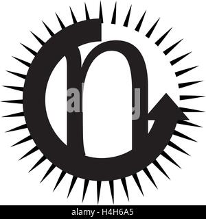 Logo design concept per lettera n. Illustrazione Vettoriale