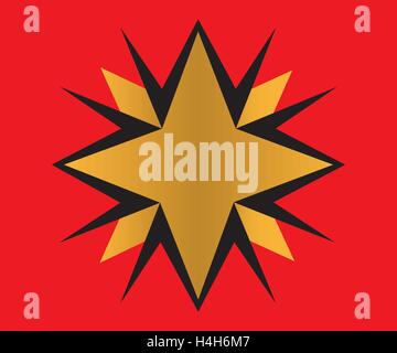 Golden Star Logo Design, AI 10 supportato. Illustrazione Vettoriale