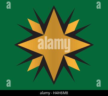 Golden Star Logo Design, AI 10 supportato. Illustrazione Vettoriale