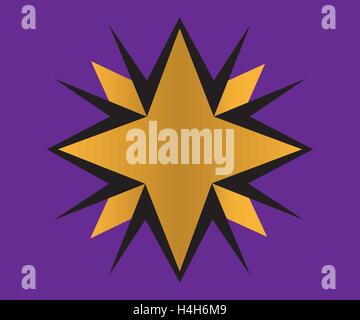 Golden Star Logo Design, AI 10 supportato. Illustrazione Vettoriale