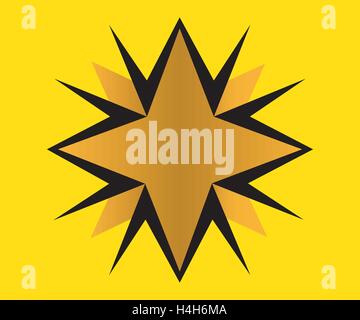 Golden Star Logo Design, AI 10 supportato. Illustrazione Vettoriale