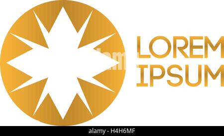 Golden Star Logo Design, AI 10 supportato. Illustrazione Vettoriale