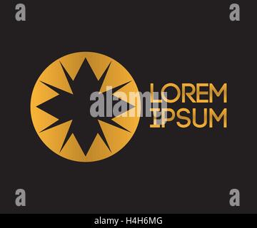 Golden Star Logo Design, AI 10 supportato. Illustrazione Vettoriale