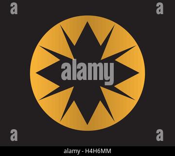 Golden Star Logo Design, AI 10 supportato. Illustrazione Vettoriale