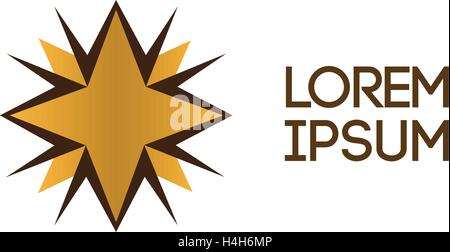 Golden Star Logo Design, AI 10 supportato. Illustrazione Vettoriale