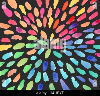 Vector acquerello colorato sfondo astratto. Isolato su nero Illustrazione Vettoriale