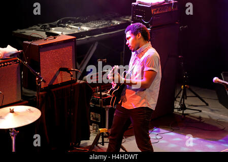 Barcellona - 27 Maggio: Benjamin Booker (rock band) esegue in Primavera Sound Festival 2015, Barts stadio. Foto Stock