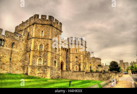 Porta del Castello di Windsor - Inghilterra, Gran Bretagna Foto Stock