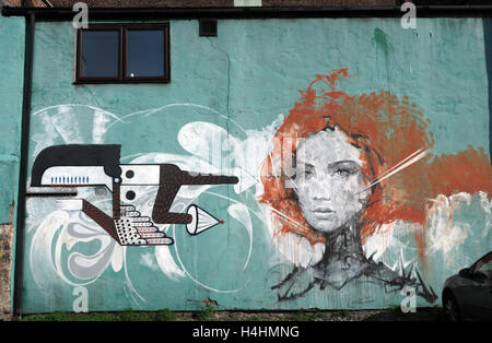 Arte dei graffiti Smithfield/Tithebarn St,Liverpool,l'Inghilterra,UK Foto Stock