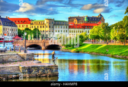 Canale nel centro storico di Göteborg - Svezia Foto Stock