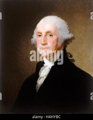 Gilbert Stuart, americano (1755-1828), George Washington, c. 1821, olio su legno Foto Stock