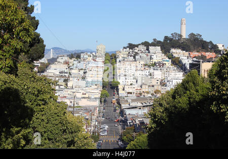 Le strade e le colline di San Francisco Foto Stock