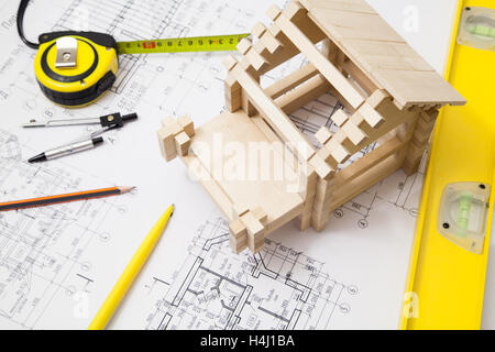 House il blueprint Foto Stock