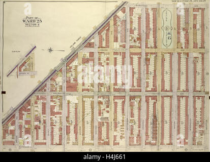 Brooklyn, Vol. 2, doppia piastra pagina n. 17; parte di Ward 25, sezione 6; mappa delimitata da Broadway, Saratoga Ave. Foto Stock