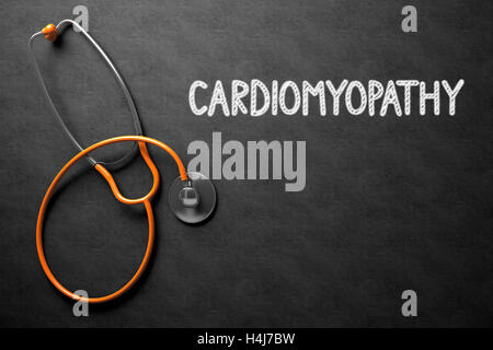 Cardiomiopatia concetto sulla lavagna. 3D'illustrazione. Foto Stock