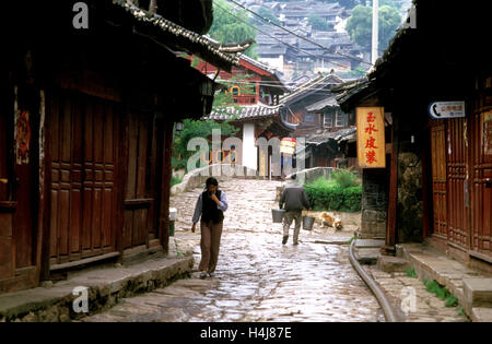 Sifang street scene, lijiang, kunming cina Foto Stock