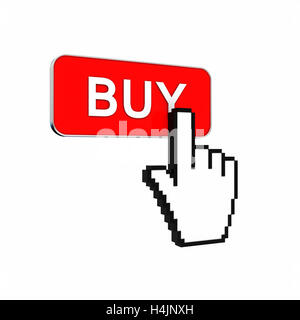 Cursore mano puntatore 3D rendering Foto Stock