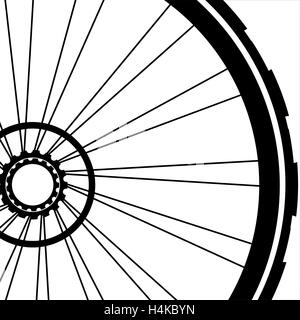 Ruota di bicicletta isolati su sfondo bianco Foto Stock