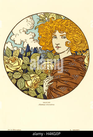 Eugène Grasset, Persiana (gelosia), Francese, 1841-1917, colorate a mano litografia su carta intessuta Foto Stock