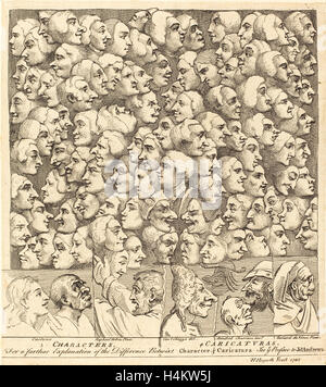 William Hogarth,inglese, (1697-1764), caratteri e Caricaturas, 1743, attacco Foto Stock